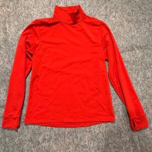 Nike Kids Dri -FIT Neck Long Sleeve Base Layer Top Red Size L 12-14 Thumbholes
